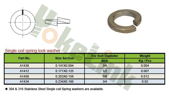 Single coil spare lock washer