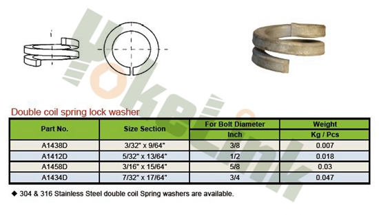 Double coil spare lock washer